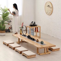Japanese solid wood tea table and chair combination tatami bay window small coffee table tea room Kung Fu tea table Zen B&B tea table
