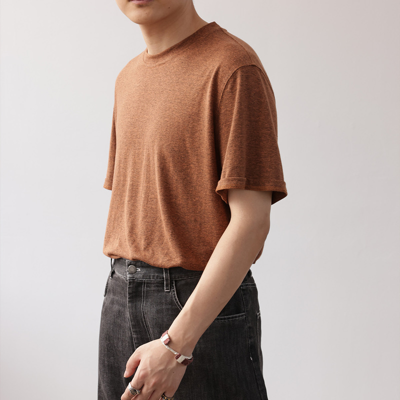 Summer Night | Hemp Rolled Edge Design, Skin-Friendly, Breathable, Quick-Drying, Machine Washable T-Shirt Short Sleeve Tee
