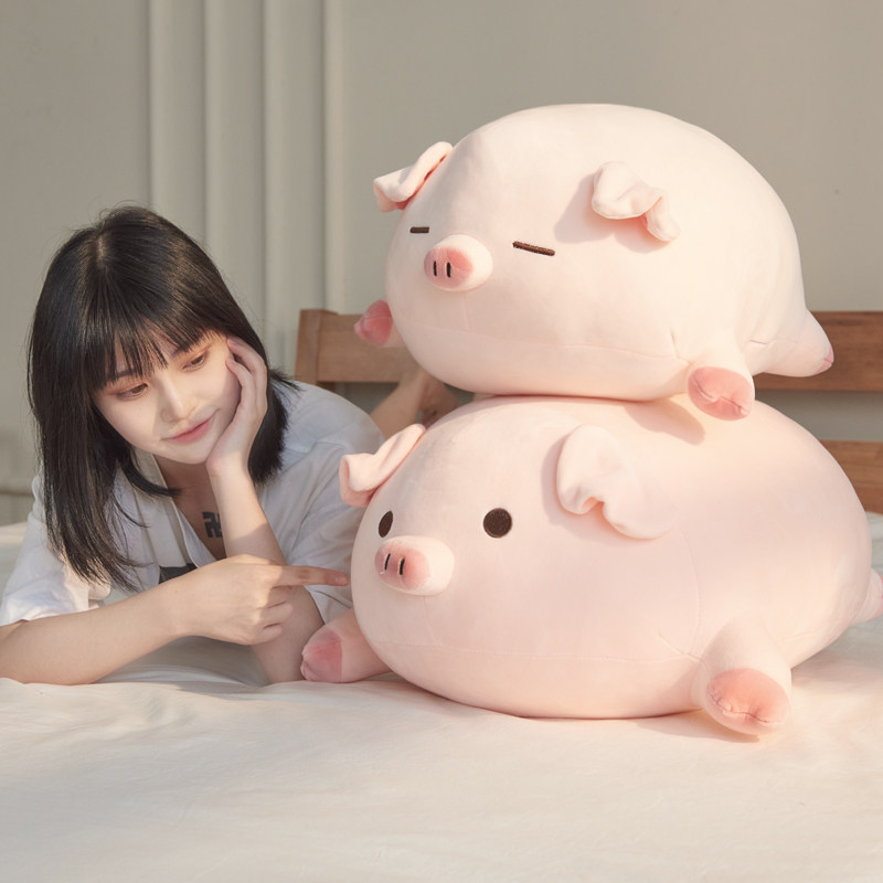 Cute little pig paparazzi wool suede toy doll sleeping doll holding pillow bed ultra soft girl girl doll gift
