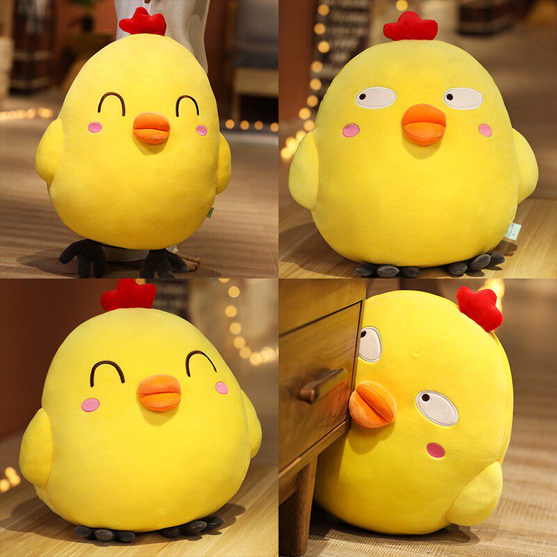 Cute little yellow chicken wool suede toy paparazzi ultra soft holding pillow girl sleeping girl bed girl cloth doll doll-Taobao