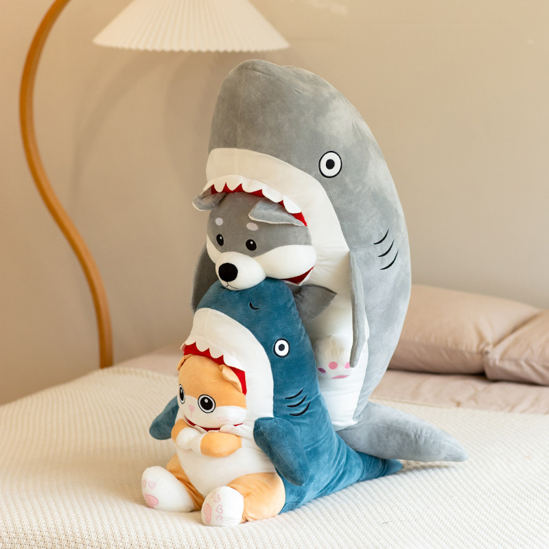Sergal Doll Funny Plush Toy Sand Sculpture Birthday Gift Funny Shark Dog Rag Doll Pillow Girls Bed