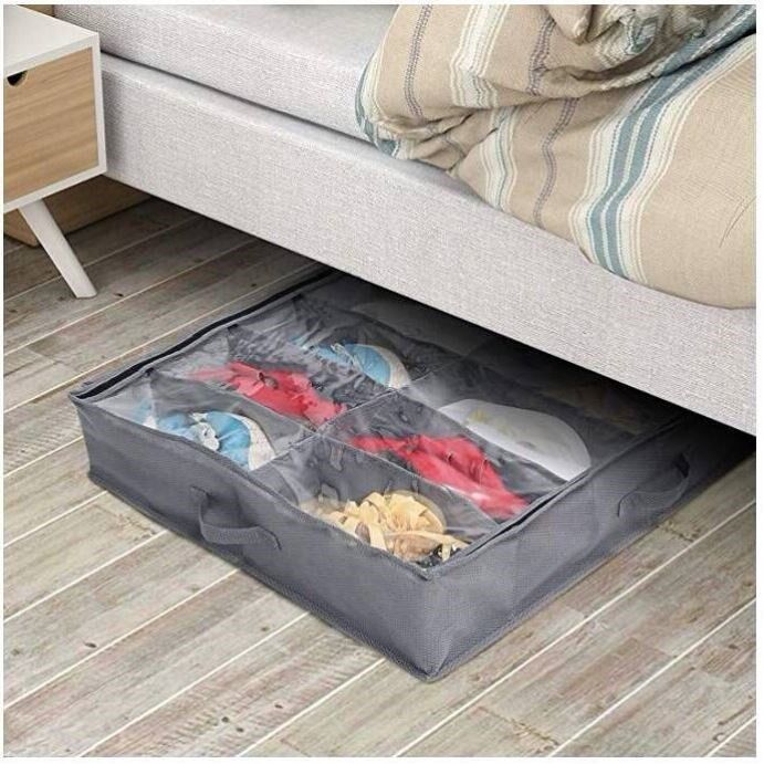 Unwoven Bub Shoes Cashier Bag Manufacturer Direct Marketing Unwoven Fabric Containing Shoes Box 12 G Transparent Windows Storage Shoes