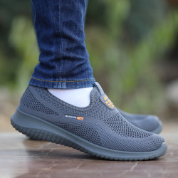 Returning men's shoes 2024 Summer thin air -breathable mesh shoes Lazy people one pedal sports shoes men's running net shoes