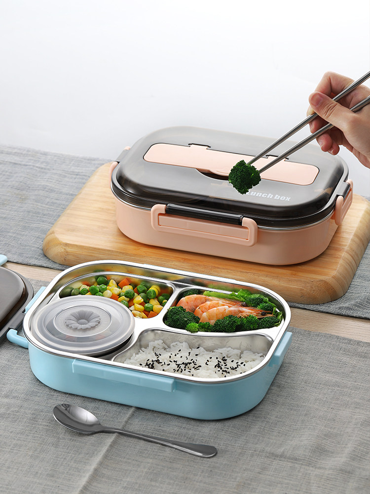 Japanese gp lunch box office worker 304 stainless steel insulation partition lunch box children can carry lunch box