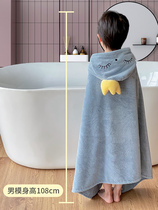 Japanese gp childrens bath towel cloak with a hood can be worn by boys and girls at home which is thinner than pure cotton and quick-drying