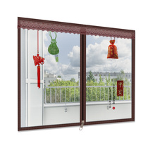 Self-adhesive door curtain ventilation window screen bedroom curtain anti-mosquito screen window net Velcro detachable without punching