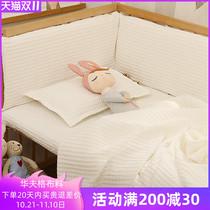 Waffle one-piece cotton crib bedside anti-collision splicing bed block cloth baby childrens bed can be removed and washed