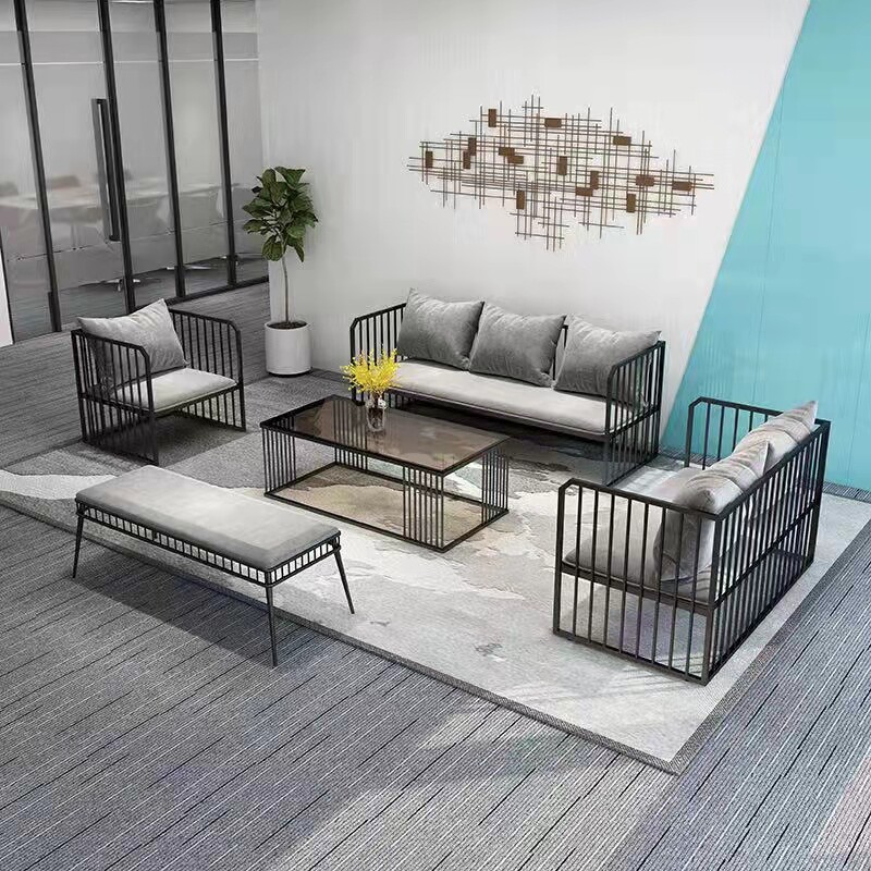 Iron Art Sofa Industrial Wind Light Lavish Minima Casual Cloth Art Modern small family Tea Table Furniture Combination Nordic Hospitality