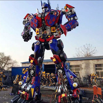 New large-scale Transformers decoration robot model oversized iron decoration Bumblebee Optimus Prime opening sculpture