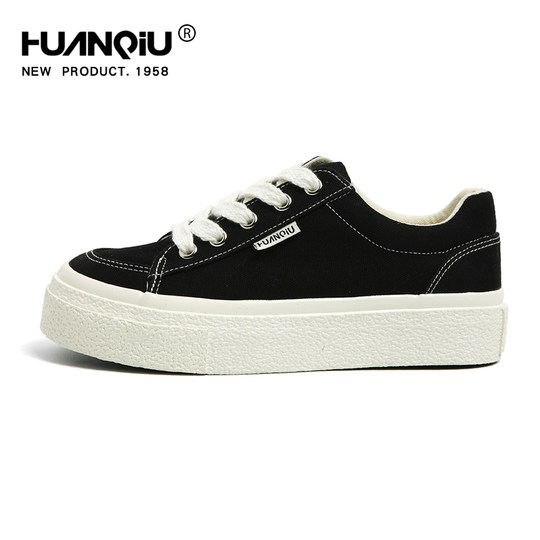 Universal black canvas shoes for women 2024 new summer hot style breathable and versatile student casual sports niche sneakers