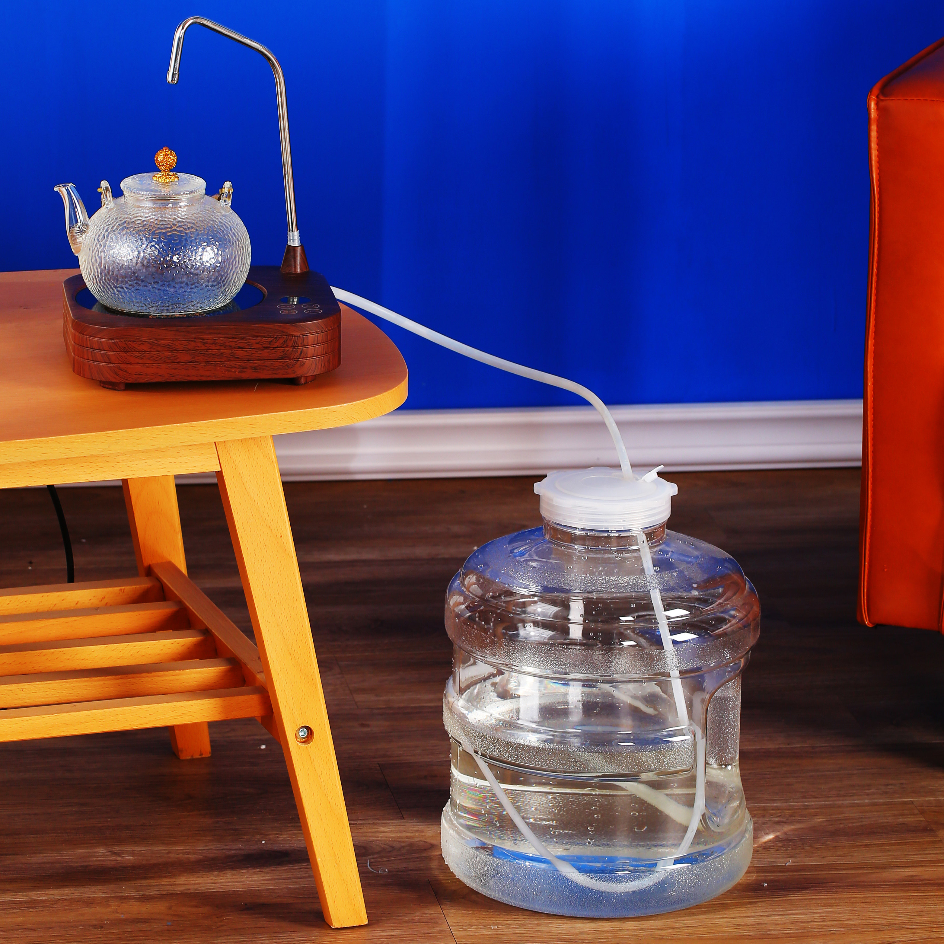 Transparent Kung Fu tea set tea bucket household water storage pure mineral water bucket car outdoor water dispenser empty bucket