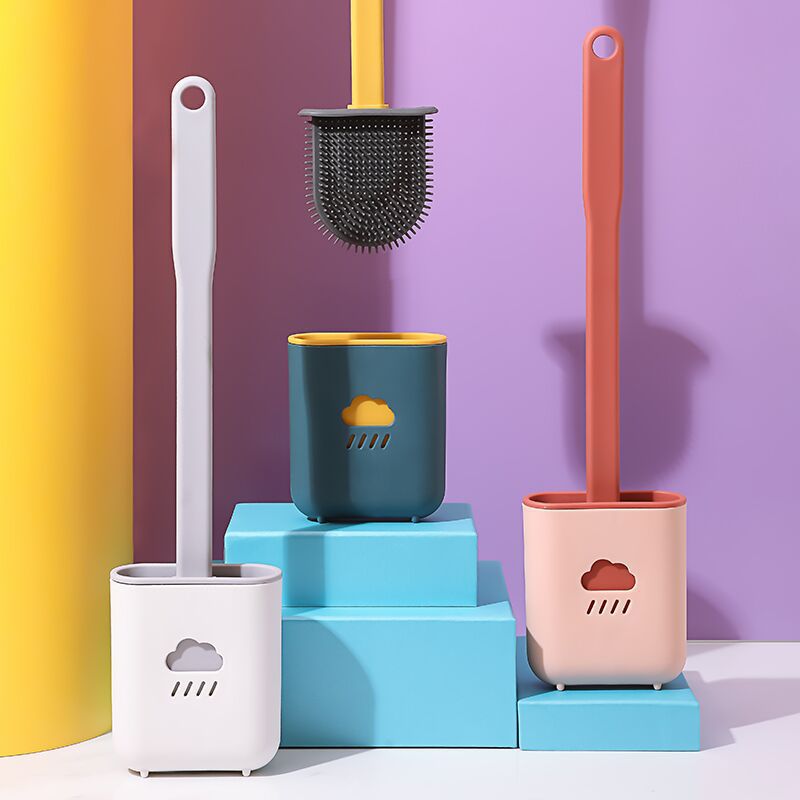 Toilet brush no dead corner wash toilet silicone brush artifact wall-mounted powder room home cleaning creative wall-mounted