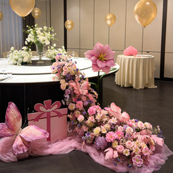 Birthday, Wedding, Engagement, First Birthday Scene, Internet Celebrity Decoration Set, Full Set of Floor-Standing Decorations, Scene Props, Artificial Flower Ornaments