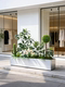 Simulated Green Plant Landscaping Indoor and Outdoor Landscape Gardening Flower Troughs Outdoor Fiberglass Flower Pots Rectangular Flower Box Combination