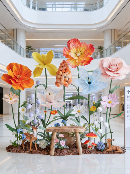 Artificial Flower Arrangements for Shopping Malls, Popular Photo Spots, Paper Flower Bouquets, Props, Floor Decorations, and Visual Merchandising Displays