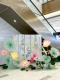 New Chinese-Style Semi-Transparent Gauze Curtain for Photo Spots, Banner Hanging Cloth, Spring Green Lotus Artificial Flower Decorations
