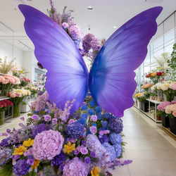 Giant Butterfly Decorations, Monet Garden Artificial Flowers, Fake Flowers for Landscaping, Popular Photo Spots, Floral Art Floor-Standing Ornaments, Landscape Decorations
