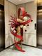 2026 Year of the Horse Indoor Decoration Red Artificial Floral Scene Arrangement Front Desk Chinese New Year Bamboo Weaving Display New Year Ornaments