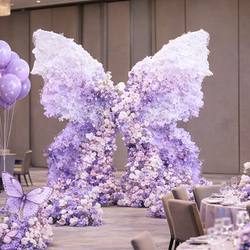 Artificial Floral Art Hotel Birthday Purple Butterfly Scene Decoration Landscape High-End Light Luxury Floor-Standing Ornaments