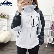 FOXIEDOX stormtrooper jacket female spring and autumn waterproof and windproof jacket plus velvet thickening three-in-one removable suit male