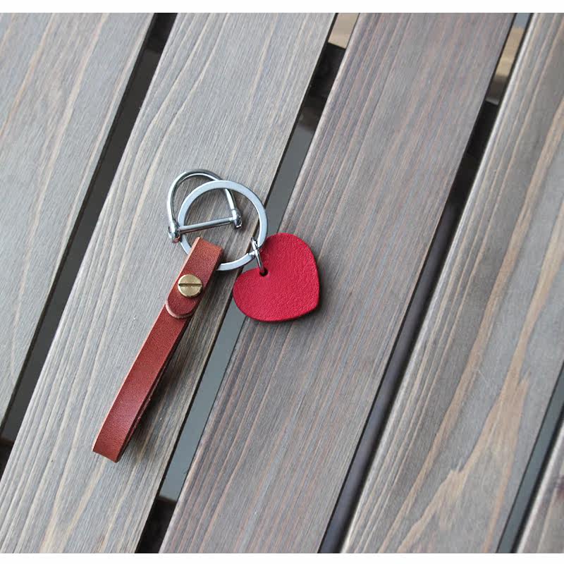 Loving Creativity Customised Handmade Cow Leather Retro Car Key Button Multifunction Cute Hanging Pendant Pendant Accessories