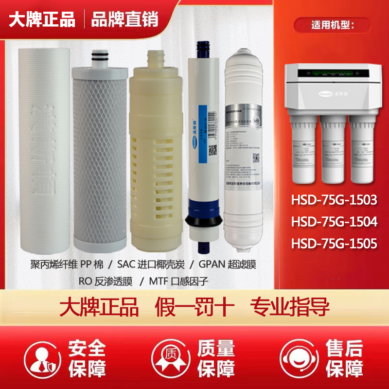 Hansdon Water Purifier Filter Element Hsd-75G/E-1503/1504/1505 Is Compatible with Genuine Pp Reverse Osmosis Sac
