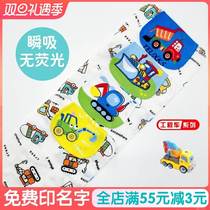 Pure cotton sweat-absorbent towel for childrens engineering car pad with sweat printed name on the back of dinosaur excavator summer large size cotton sweat-proof towel
