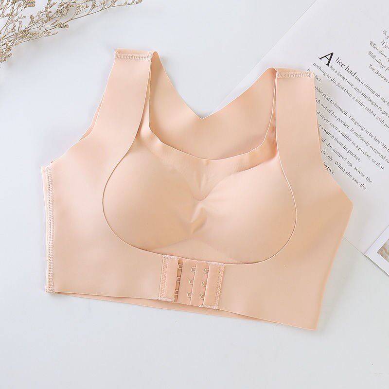 Ice Silk Scarring Underwear Women No Steel Ring Beauty Back Poly up Adjusted Orthotic Bra Hood Closeted breast anti-drooping