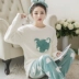 Mùa Đông Nỉ San Hô Bộ Đồ Ngủ Nữ Sang Trọng Làm Dày Ấm Áp Thu Đông Dài Tay Dép Nỉ Xuân Thu Homewear Bộ đồ bộ nữ mặc nhà Pyjama