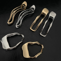 New geometric rectangular irregular hairpin for women with hair on the back of the head one-word gripping clip cold style metal duckbill clip