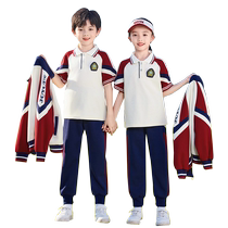 Primary School Children Red Sports Class Clothing Three Sets Spring Autumn Summer School Uniform Kindergarten Garden Clothes Children Pure Cotton Suit