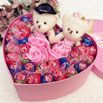 33 True Knowledge Lollipop Oversized Heart Gift Boxed Snack Bouquet for Girlfriend Creative Tanabata Valentine's Day Gift