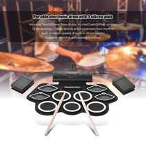 Hot Pin Roll Electronic Drum 9 Drum Built-in Lithium Battery With Horn Can Play DTX Silicone Frame Subdrum