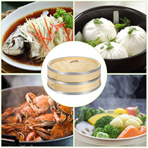 Bamboo Steamer Basket Set With the Stainless Steel Rim 1 Tier St