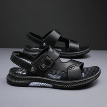 Leather sandals and slippers mens sandals 2021 new trendy summer driving dual-use beach shoes soft bottom non-slip outerwear casual
