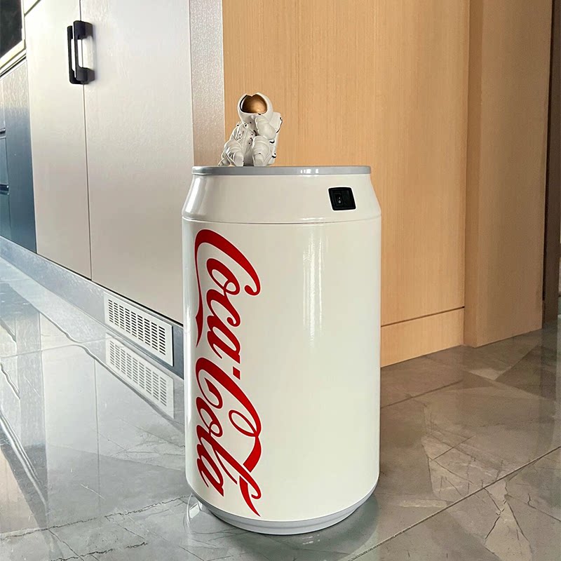 Coca-Cola trash can household creative intelligent automatic induction with lid kitchen bedroom powder room office classification