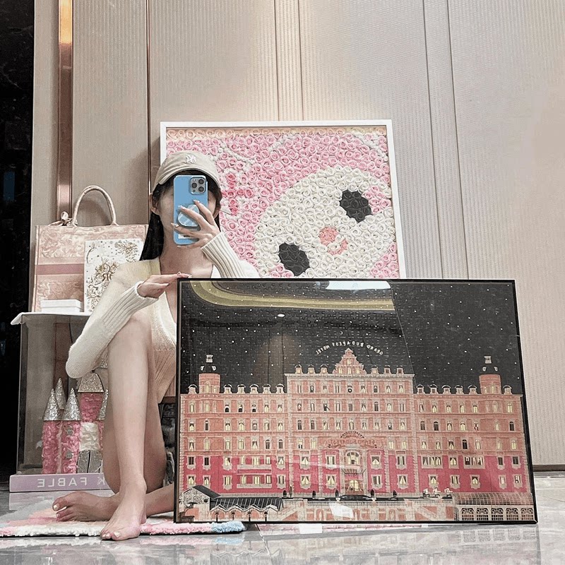 Budapest Hotel jigsaw puzzle 1000 pieces wooden framed adult boring milk frother machine time artifact to relieve boredom handmade