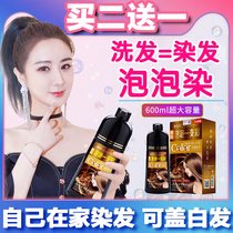 Bubble hair dye pure plant 2021 pop color natural without irritating yourself at home dyed hair cream female summer expats