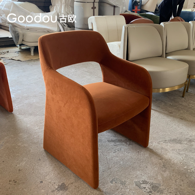 Danish Nordic crown chair casual wabi-sabi style dining chair designer study chair cream style modern restaurant negotiation chair