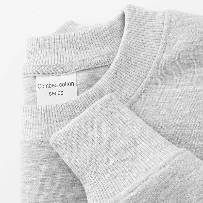 Autumn Lazy Gray-White Sweatshirt! 300g Heavyweight Light Gray Crew Neck Loose Casual Base Shirt, Unisex