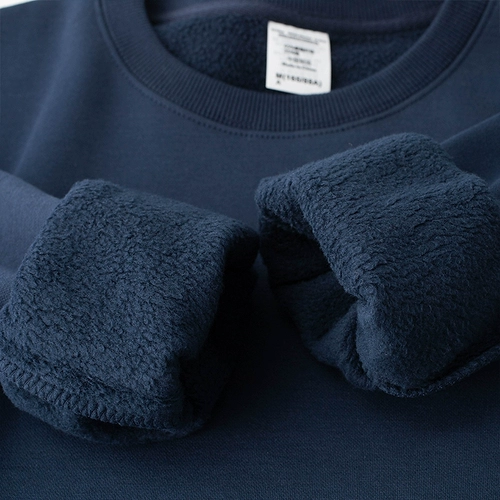 Бархатная удерживающая тепло базовая приятная телу зимняя утепленная толстовка для отдыха, в американском стиле, оверсайз