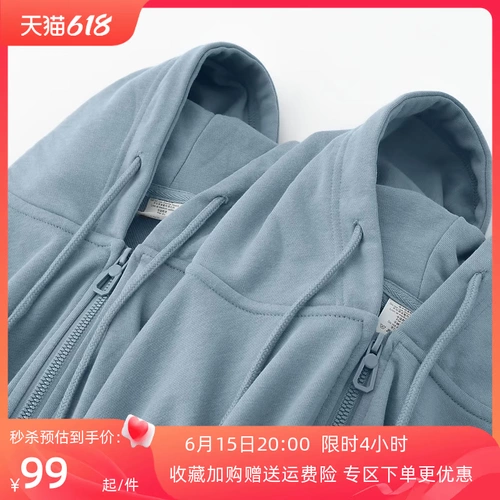 Осенняя синяя толстовка с капюшоном для отдыха с молнией, куртка, широкая цветовая палитра, оверсайз