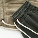 Ретро комфортные хаки трикотажные штаны для отдыха, спортивные шорты, в американском стиле, оверсайз