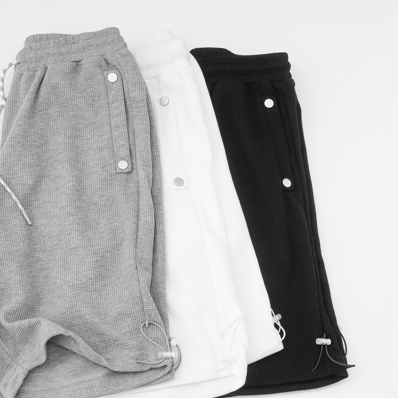 Huafg Three-color Series Light Floral Grey 220g White 50% Pants Men Loose Casual Comfort Shorts Women Summer