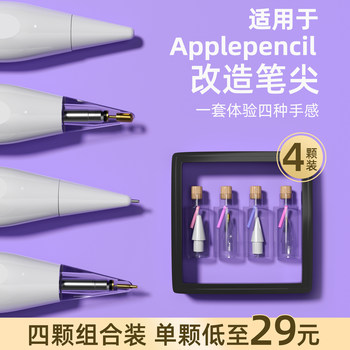 Bzbc Barely-There Transparent Pen Tip Modification Suitable for iPad Pencil Apple Pencil Needle Tip Ultra-Durable Damping 2B2H Pen Tip Silent Non-Slip Replacement Capacitive Pen for First and Second Generation