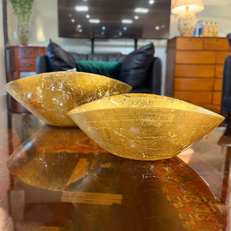 Italy Dogale Imported Pendulum TEA TABLE FRUIT PAN LIGHT LAVISH HOME DECO OVAL GOLDEN FRUIT BOWL EU STYLE BOWL-Taobao