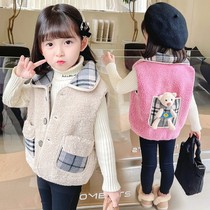 Baby girl vest spring and autumn style outside wearing 2022 new foreign style children autumn horse clip girl autumn winter thick vest
