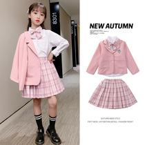 Girls JK set autumn dress academy style childrens uniform skirt autumn girls elementary school students 2022 new spring and autumn style