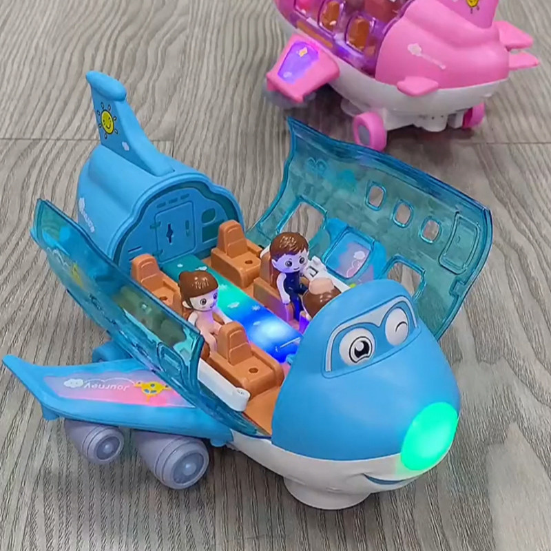 Douyin the same children's parent-child light music Wanxiang 360 rotating aircraft Wanxiang Q Meng passenger aircraft electric toy car