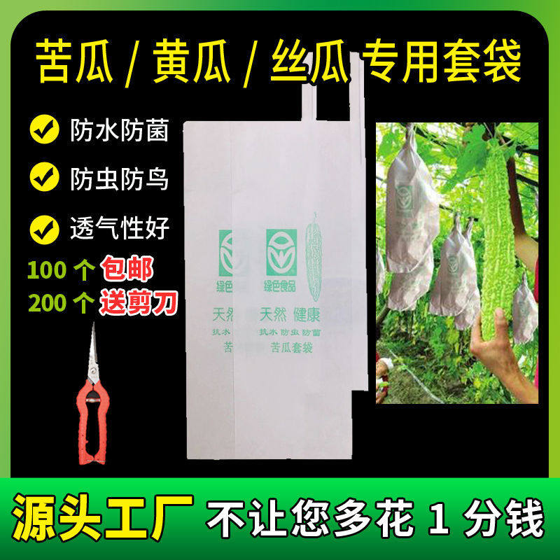 Bitter gourd special bag anti-insect bird waterproof rain dust open-air fruit cucumber loofah bag wood pulp paper bag